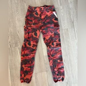 Red and Black Camouflage Pants